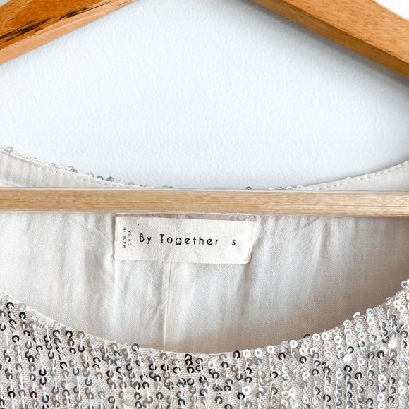 By Together Cream Sequin Mini Dress - Picture 4 of 8